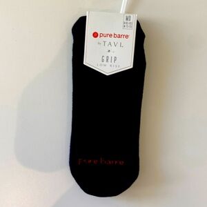 Pure Barre Low Rise Grip Socks - Black with Red Grips